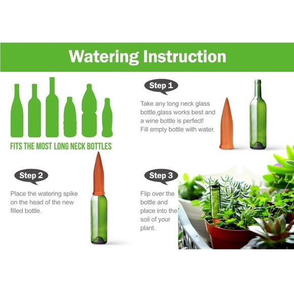 B SEPOR Ceramic Plant Waterer Set of 10 Pack Terracotta Self Watering Spikes-NEW - Picture 6 of 10